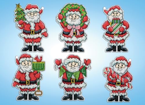 Design Works Crafts Inc. Jolly Santas Kreuzstich-Ornament-Set, 6 Stück von Design Works Crafts Inc.