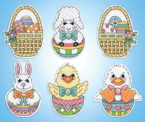 Design Works Crafts Inc. Kreuzstich-Ornament-Set, Ostern, 6 Stück von Design Works Crafts Inc.