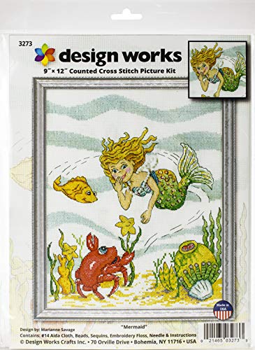 Design Works Counted Cross Stitch Kit 9"X12"-Mermaid (14 Count) von Design Works