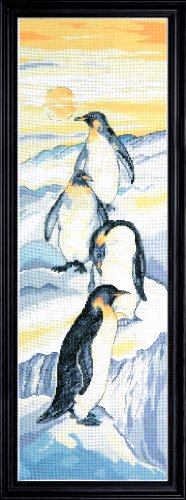 Penguins Counted Cross Stitch Kit-8"X24" 14 Count von Tobin