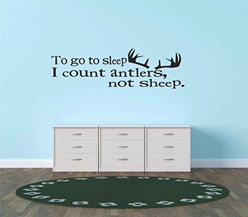 Design With Vinyl To Go to Sleep I Count Antlers, Not Sheep Artwork Classic Nursery Phrase Perfect Dreaming Baaaa Wall Decal for Boys - Themen-Wanddekoration Größe: 12,7 x 25,4 cm von Design with Vinyl