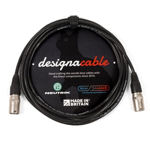 designacable. com Neutrik Ethercon-Kabel, geschirmt, schwarz, handgefertigt in Großbritannien mit Van Damme Tourcat flexiblen Cat 5E und Neutrik NE8MC-1 Silber-Ethercon-Steckern, 1 m. von Designacable