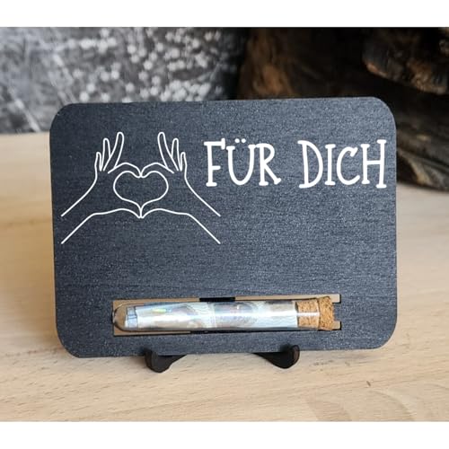 Designbysh Für Dich Geldgeschenk Set inkl. Mini Staffelei Geschenkkarte, Präsent, Aufmerksamkeit aus Holz im Kleinformat, Kreatives Geldgeschenk Verpackung, Coole Geldkarte von Designbysh