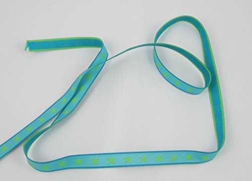 Sterneband, türkis lime, Farbenmix, Webband, Meterware, 1meter, nähen von Designer: farbenmix