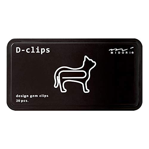 Midori D-clips Katze Büroklammern (20Stück) 43387-006 von Designphil