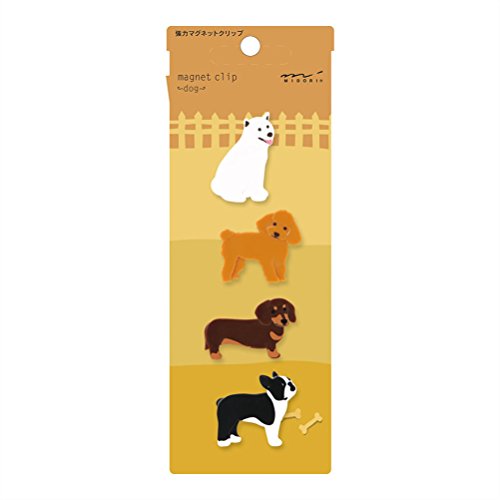 Midori Magnet Clip, 4 Stück, Hunde (43323006) von Designphil