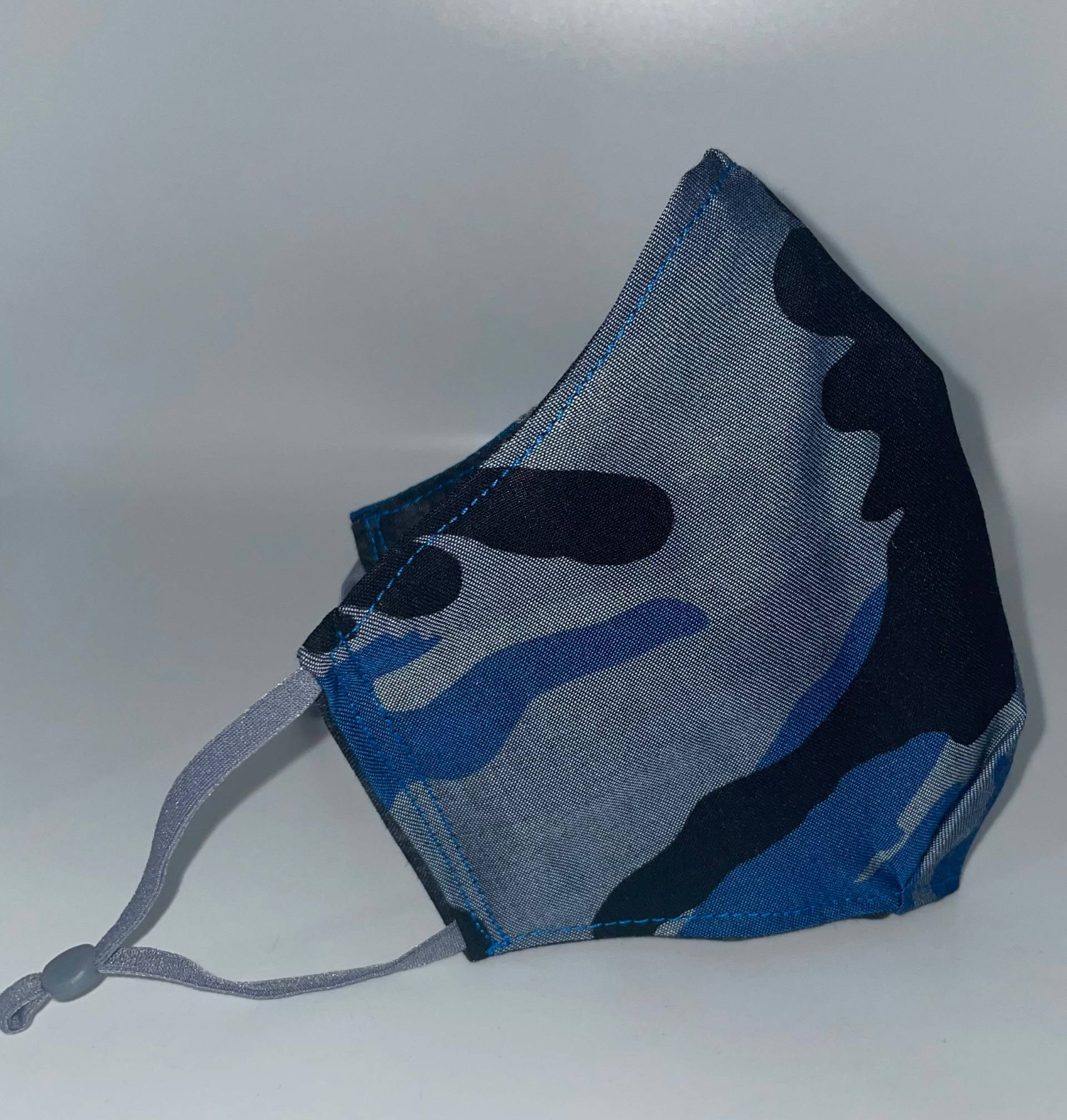 Camouflage Gesichtsmaske | Blau Grau Schwarz Armee Fatigue Baumwoll Maske Unisex von DesignsByJMoB