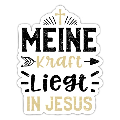 DesignsByJnk5 Sticker Unisex Christentum | Meine Kraft Liegt In Jesus Aufkleber Jesus Spruch | Glaube lustige Sprüche Autoaufkleber Geschenkidee Christentum von DesignsByJnk5