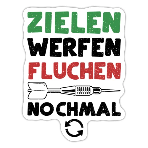 DesignsByJnk5 Sticker Unisex Darts | Zielen Werfen Fluchen Nochmal Aufkleber Darts Spruch | Dartpfeil lustige Sprüche Autoaufkleber Geschenkidee Darts von DesignsByJnk5