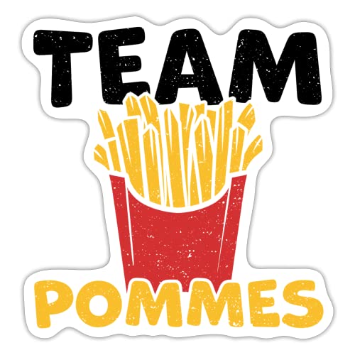 DesignsByJnk5 Sticker Unisex Essen & Trinken | Team Pommes Aufkleber Pommes Frites Spruch | Gruppen lustige Sprüche Autoaufkleber Geschenkidee Essen & Trinken von DesignsByJnk5