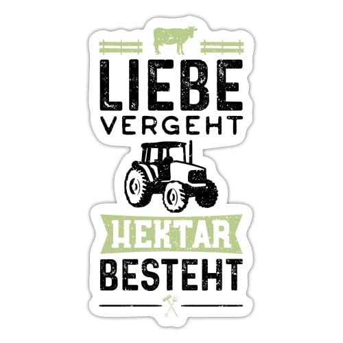 DesignsByJnk5 Sticker Unisex Landwirt | Liebe Vergeht Hektar Besteht Aufkleber Landwirt Spruch | Acker lustige Sprüche Autoaufkleber Geschenkidee Landwirt von DesignsByJnk5