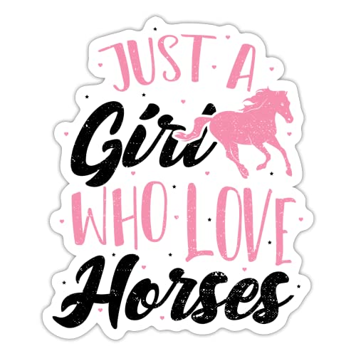 DesignsByJnk5 Sticker Unisex Pferd | Just A Girl Who Love Horses Aufkleber Pferd Spruch | Pferde-Reiten lustige Sprüche Autoaufkleber Geschenkidee Pferd von DesignsByJnk5