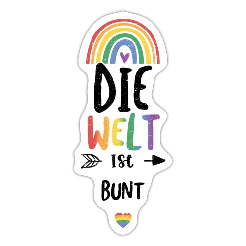 DesignsByJnk5 Sticker Unisex Pride | Die Welt Ist Bunt Aufkleber LGBTQ Spruch | Queer lustige Sprüche Autoaufkleber Geschenkidee Pride von DesignsByJnk5