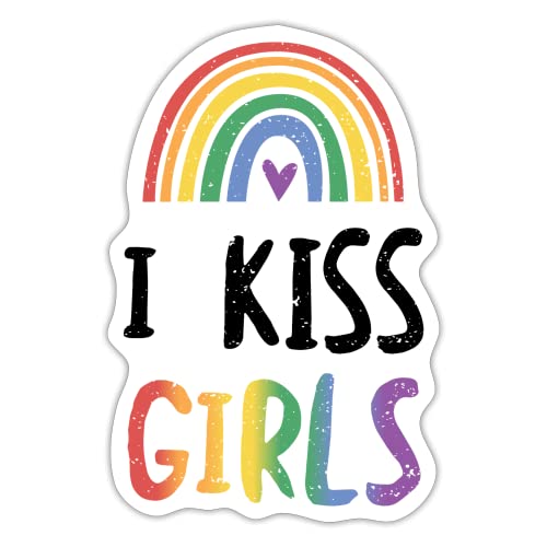 DesignsByJnk5 Sticker Unisex Pride | I Kiss Girls Aufkleber LGBTQ Spruch | Queer lustige Sprüche Autoaufkleber Geschenkidee Pride von DesignsByJnk5