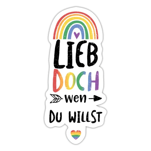 DesignsByJnk5 Sticker Unisex Pride | Lieb Doch Wen Du Willst Aufkleber LGBTQ Spruch | Queer lustige Sprüche Autoaufkleber Geschenkidee Pride von DesignsByJnk5