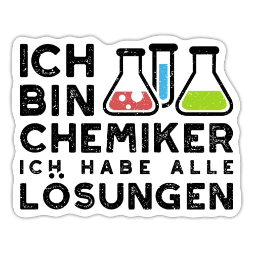 DesignsByJnk5 Sticker Unisex Wissenschaften | Ich Bin Chemiker Ich Habe Alle Lösungen Aufkleber Chemie Spruch | Chemie Lehrer lustige Sprüche Autoaufkleber Geschenkidee Wissenschaften von DesignsByJnk5