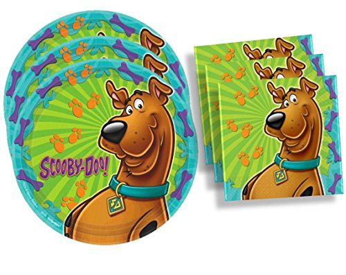 Scooby-Doo Birthday Party Supplies Set Large Plates Plates Napkins Tableware Kit for 16 von Designwar