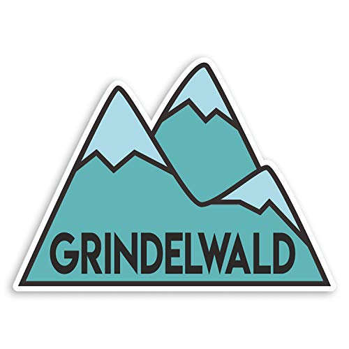 2 x 10 cm Grindelwald Schweiz Vinyl-Aufkleber – Ski-Gepäck-Aufkleber #31780 (10 cm breit) von Destination Vinyl Ltd