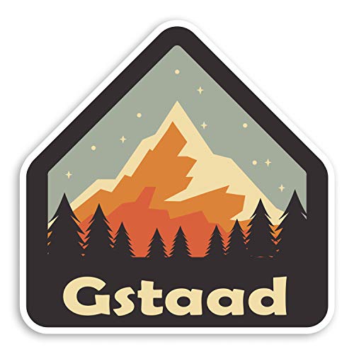 2 x 10 cm Gstaad Schweiz Vinyl-Aufkleber – Ski Berg Gepäck Aufkleber #31151 (10 cm breit) von Destination Vinyl Ltd