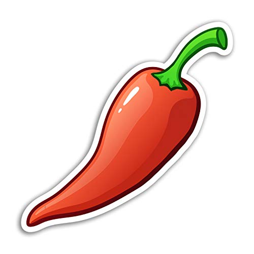 2 x 10 cm Red Chili Pepper Vinyl-Aufkleber – Hot Spice Food Aufkleber Laptop #18370 (10 cm breit) von Destination Vinyl Ltd