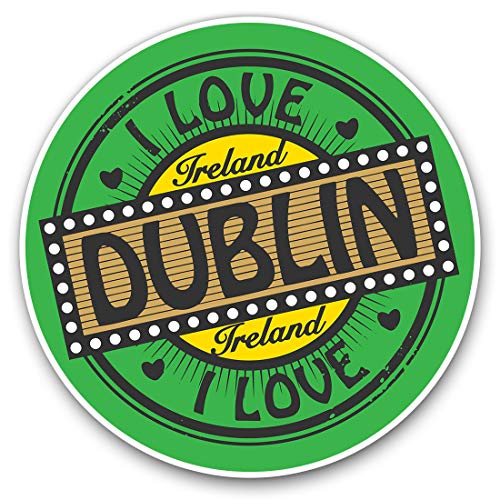 2 x Herz-Aufkleber 10 cm – I Love Dublin Irland Irish Travel Stamp Fun Decals für Laptops, Tablets, Gepäck, Scrapbooking, Kühlschrank #5014 von Destination Vinyl ltd