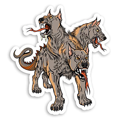 2 x Vinyl-Aufkleber "Cerberus Hellhound", 10 cm, #29004 von Destination Vinyl ltd