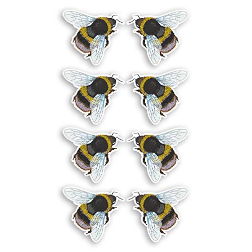 8 x 2 cm Hummel-Vinyl-Aufkleber – Insektenbienen niedlicher Aufkleber #34609_2cm von Destination Vinyl ltd