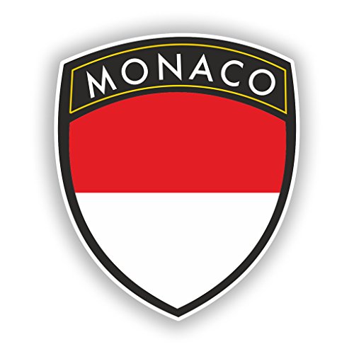 2 x 10 cm/100 mm Monaco Flagge Design Vinyl Aufkleber Reise Gepäck # 10625 von DestinationVinyl