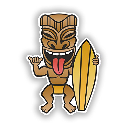 2 x 10 cm/100 mm Tiki surfuer Vinyl Aufkleber Reise Gepäck # 10750 von DestinationVinyl