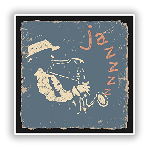 2 x Jazz Vinyl Aufkleber Reise Gepäck # 10286 Ausstecher für Teigwaren - 10cm/102mm Wide von DestinationVinyl