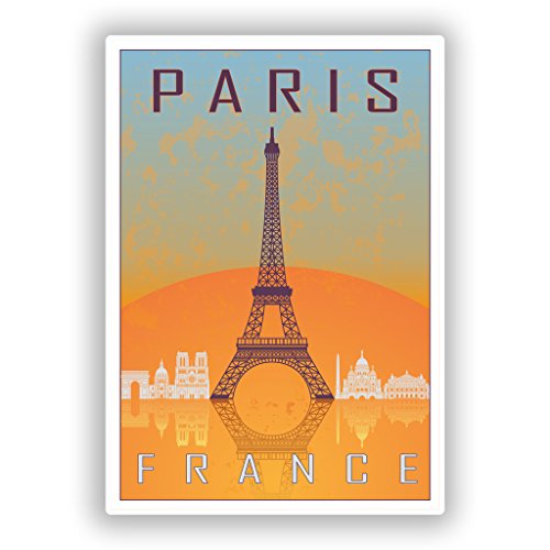 Vinyl-Aufkleber, Motiv: Paris Frankreich, für Reisegepäck, #7967, 10 cm / 100 mm, 2 Stück von DestinationVinyl