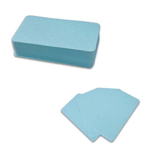 Desuibao 120 Stück farbige Mini-Karteikarten, 5 x 9 cm, blanko, Pastell-Notizkarten, niedlich, unliniert, für kleine Geschäftsnachrichten, Lernen, Schreiben, Wörter (blau) von Desuibao