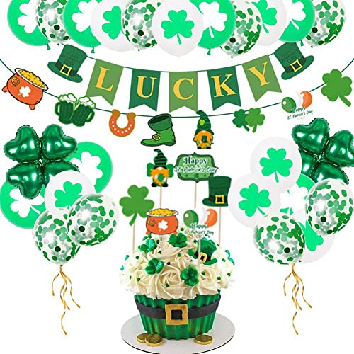 Deswtrer . 'S Tag Balloon Dekoration und Arrangement Supplies Irish Theme Feiertag Klee Banner Balloon Set A von Deswtrer