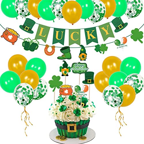 Deswtrer . 'S Tag Balloon Dekoration und Arrangement Supplies Irish Theme Feiertag Klee Banner Balloon Set B von Deswtrer