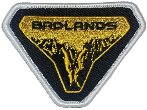 Aufnäher mit Ford Bronco Badlands-Logo, bestickt, 7,6 x 5,1 cm, Heißsiegel-Aufnäher für Kleidung, Jeansjacke, schwarzen Rucksack, Hut, Jacken und mehr von Detroit Shirt Company