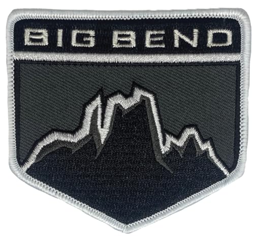 Aufnäher mit Ford Bronco Big Bend Logo, bestickt, 7,6 x 6,9 cm, Heißsiegel-Aufnäher für Kleidung, Jeansjacke, schwarzer Rucksack, Hut, Jacken und mehr von Detroit Shirt Company