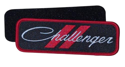 Dodge Challenger Rhombus Logo bestickter Aufnäher 11,4 x 3,8 cm | Stitch Hook and Loop Patches für Kleidung, Rucksäcke, Hüte, Jacken und Jeans von Detroit Shirt Company