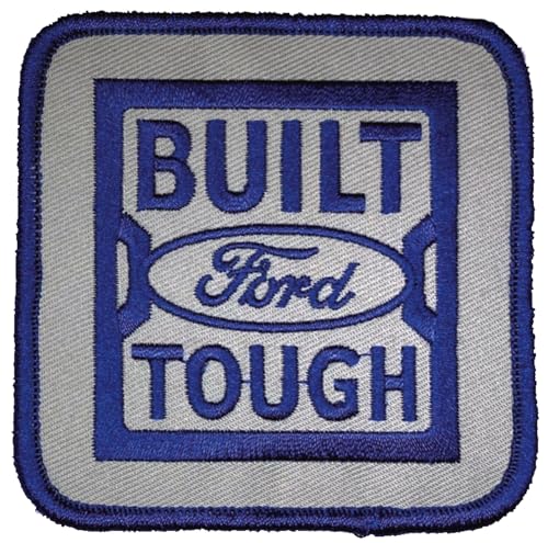 Ford Built Ford Tough bestickter Aufnäher, 7,6 x 7,6 cm, Heißsiegel-Aufnäher für Kleidung, Jeansjacke, schwarzen Rucksack, Hut, Jacken und mehr von Detroit Shirt Company