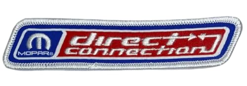 Mopar Direct Connection Logo bestickter Aufnäher, 11,4 x 2,5 cm, Heißsiegel-Aufnäher für Kleidung, Rucksäcke, Hüte, Jacken und Jeans von Detroit Shirt Company