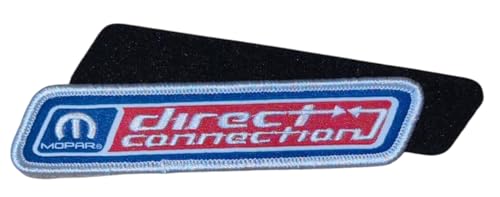 Mopar Direct Connection Logo bestickter Aufnäher, 11,4 x 2,5 cm, Stickerei-Flicken für Kleidung, Rucksäcke, Hüte, Jacken und Jeans von Detroit Shirt Company