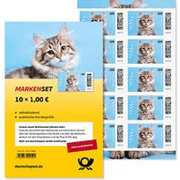 Deutsche Post 1,00 € Briefmarken "Katze" selbstklebend 10 St. von Deutsche Post