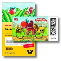 Porto ab 2025: Deutsche Post 0,95 € Briefmarken "Der kleine Drache Kokosnuss" selbstklebend, 10 St. von Deutsche Post