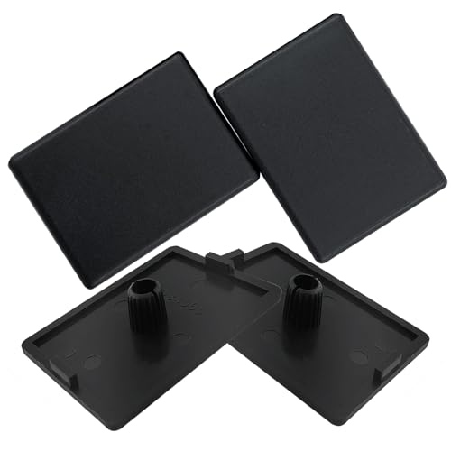 4er Set schwarze Abdeckkappen für Aluprofile 60x45mm von Devantia