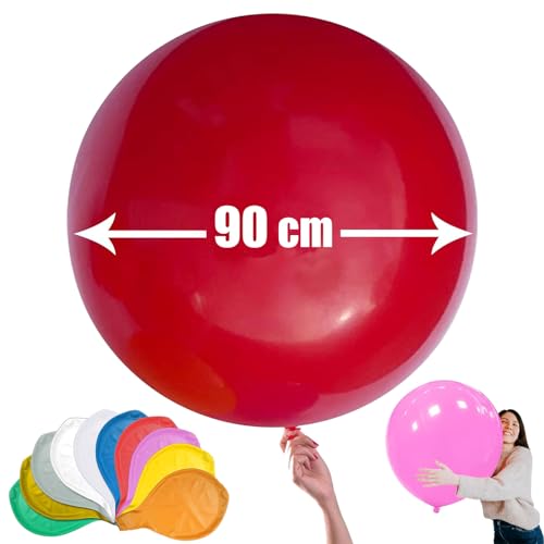 90 CM Grosse Bunt Luftballons, 10 Stück 36 Zoll Riese Luftballon Helium, Latex Riesige Ballon Dekoration für Hochzeit Kindergeburtstag Karnevals Deko Festivals (10 Farbe) von Devenirriche