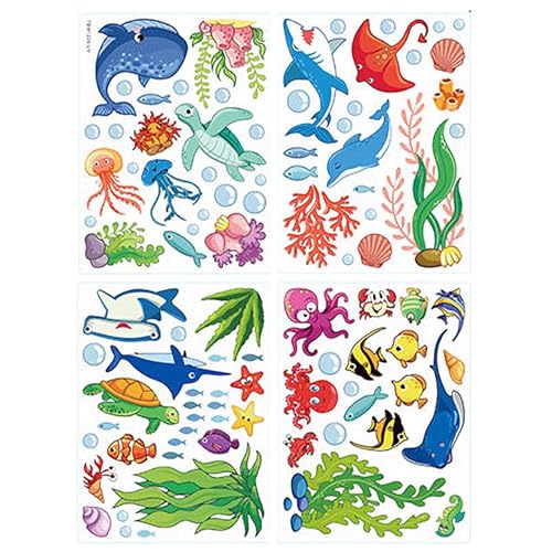 Ozean Wandtattoo Meerestiere Wandaufkleber, Meeresschildkröte Seetang Wandsticker, Tropischer Fisch Wandsticker, Korallenriff Fisch Wandtattoo Wandsticker für Kinderzimmer, Babyzimmer von Devenirriche