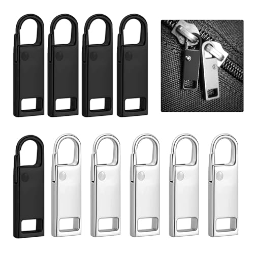 10 Stück Universal Reißverschluss Zipper Reparatur Anhänger Schieber Pull Tab für Koffer, Stiefel, Jacken, Rucksäcke, Kleidung & Schuhe Ersatz Fix Kit für Alle Reißverschluss Größen Stopper von Dewfigs ㅤ