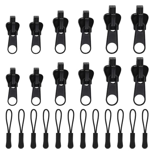 24 Stück Reissverschluss Reparatur Set, Ersatz Reissverschluss Zipper Pull Fixer, Reißverschlüsse Zieher für Jacken, Koffer, Rucksäcke, Reißverschluss Schieber, Universal Zipper für Kleidung Taschen von Dewfigs ㅤ