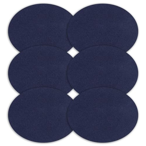 6er Set Ellbogen Patches Ovaler, Flicken zum Aufbügeln und Nähen, Hochwertiger geflockter Stoff, Farbe Saphirblau, 11x14 cm, Ideal für Reparaturen, Verstärkungen und Dekorationen von Kleidungsstücken von Dewfigs ㅤ