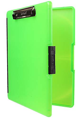 Dexas 3517-807 Slimcase 2 Klemmbrett mit seitlicher Öffnung, Kunststoff, neon Green, 12.5" x 9.5" von Dexas