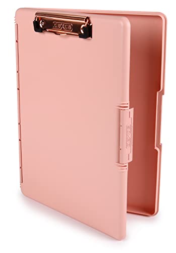 Dexas Slimcase 2 Aufbewahrungs-Klemmbrett mit seitlicher Öffnung, Blush Pink mit roségoldenem Clip, Bürobedarf-Klemmbretter zum Tragen und Aufbewahren, A4-Halter, kombinieren Sie Stil und von Dexas